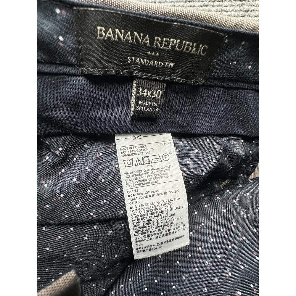 Banana Republic Pants Mens 34x30 Brown Standard Fit‎ Chino Stretch Casual Office